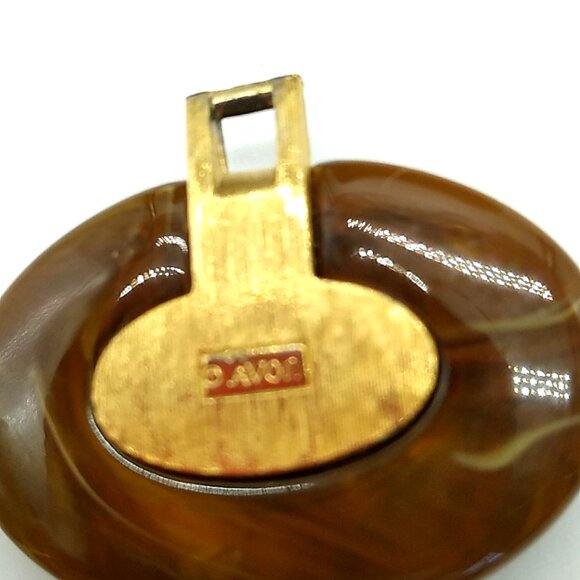Vintage Avon Polished Resin Oval Pendant - Picture 3 of 3